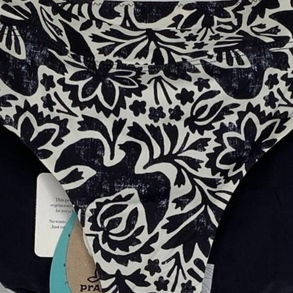 prAna Size Medium Black White Flora Fauna Summer Wave Swim Bikini Bottom J17-21 - Picture 6 of 10